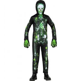 Disfraz esqueleto verde