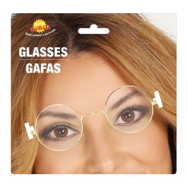 Gafas doradas sin cristal