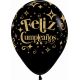 Globos negros feliz cumple purpu