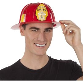 Casco bombero rojo