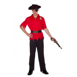Disfraz pirata rojo ml