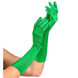 Guantes verdes saten