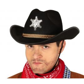 Sombrero sheriff fieltro negro