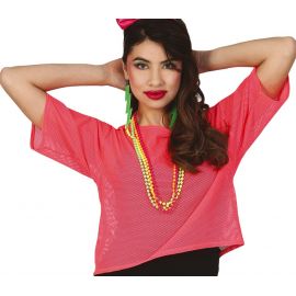 Camiseta rejilla rosa l