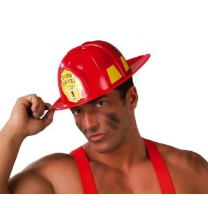 Casco bombero rojo