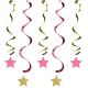 Colgantes estrellas rosa oro 5und