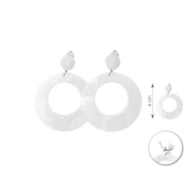 Pendientes aro mediano blanco