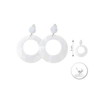 Pendientes aro mediano blanco