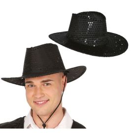 Sombrero vaquero lentejuela negra