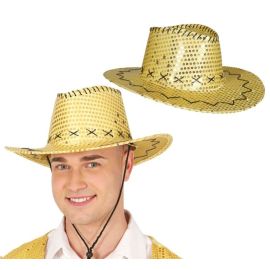 Sombrero vaquero lentejuela oro