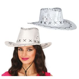 Sombrero vaquero lentejuela plata