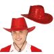 Sombrero vaquero lentejuela roja