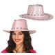 Sombrero vaquero lentejuela rosa