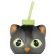 Vaso con pajita led gato