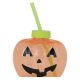 Vaso con pajita led calabaza