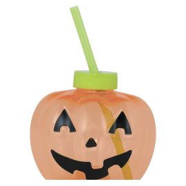 Vaso con pajita led calabaza