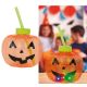 Vaso con pajita led calabaza