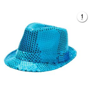 Sombrero lentejuelas turquesa