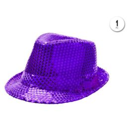 Sombrero lentejuelas rosa oscuro