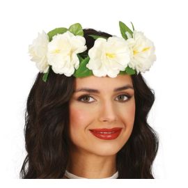 Corona flores blancas 20cm
