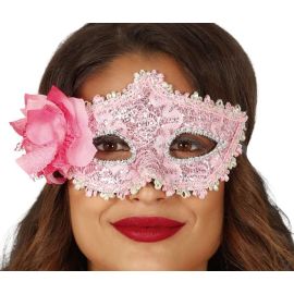 Antifaz venecia brocado rosa