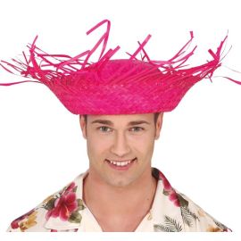 Sombrero paja rosa