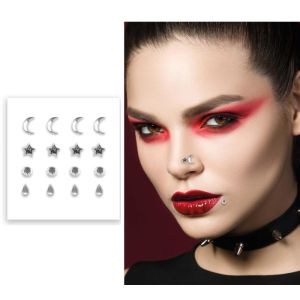 Pegatinas piercing falso plata