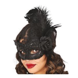Antifaz negri plumas luxe
