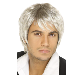 Peluca boy band platino
