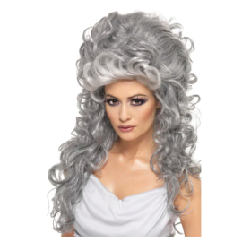 Peluca epoca gris mujer 