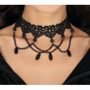 Gargantilla bordada negra