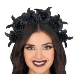 Diadema flores negras