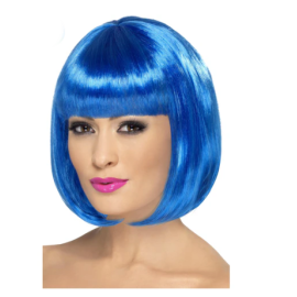 Peluca bob azul