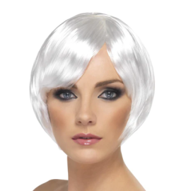 Peluca bob blanca