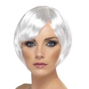 Peluca bob blanca