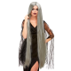 Peluca extra larga gris