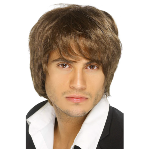 Peluca boy band marron