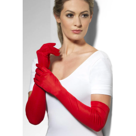 Guantes largos rojos lux