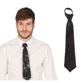 Corbata lentejuelas negra