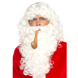 Kit peluca barba pipa y gafas noel