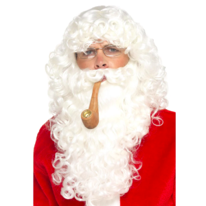 Kit peluca barba pipa y gafas noel