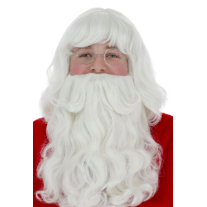 Peluca con barba papa noel 38cm