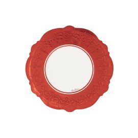 Platos borde rojo 21cm