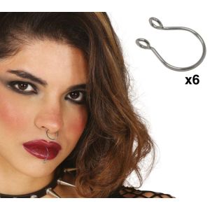 6 piercing falsos nariz