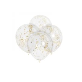 Globos trasnparentes confetti azul