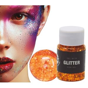 Bote glitter naranja