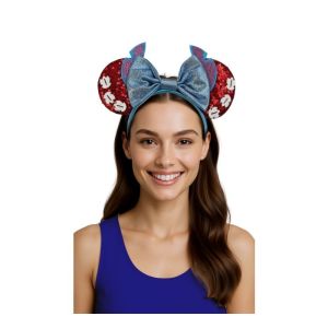 Diadema azul con orejas lazo