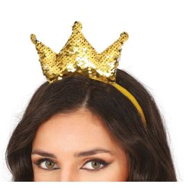 Diadema corona oro lentejuelas