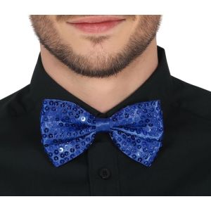 Pajarita lentejuelas azul