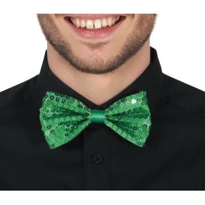 Pajarita verde lentejuelas